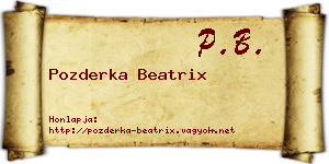 Pozderka Beatrix névjegykártya